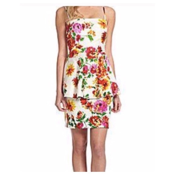 Betsey Johnson Strapless Floral Peplum Dress - Picture 2 of 8